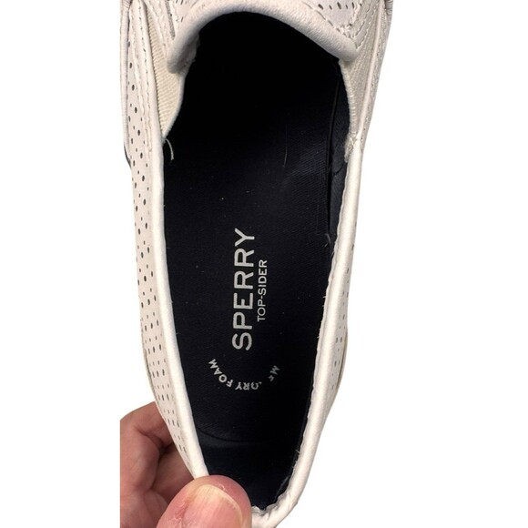 Sperry Top-Sider Sneakers Loafers Womans 9M White Leather Memory Foam Perforated - Picture 9 of 12